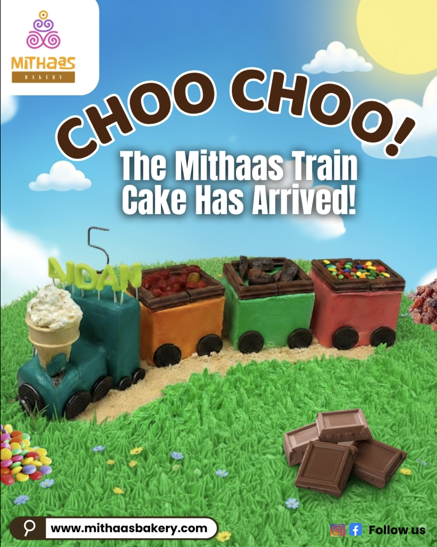 Mithaas Bakery Birthday Train Cake